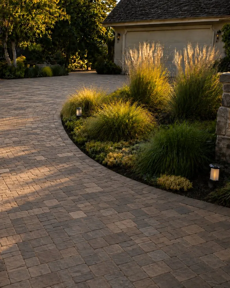 Brick pavers driveway finish, visualization