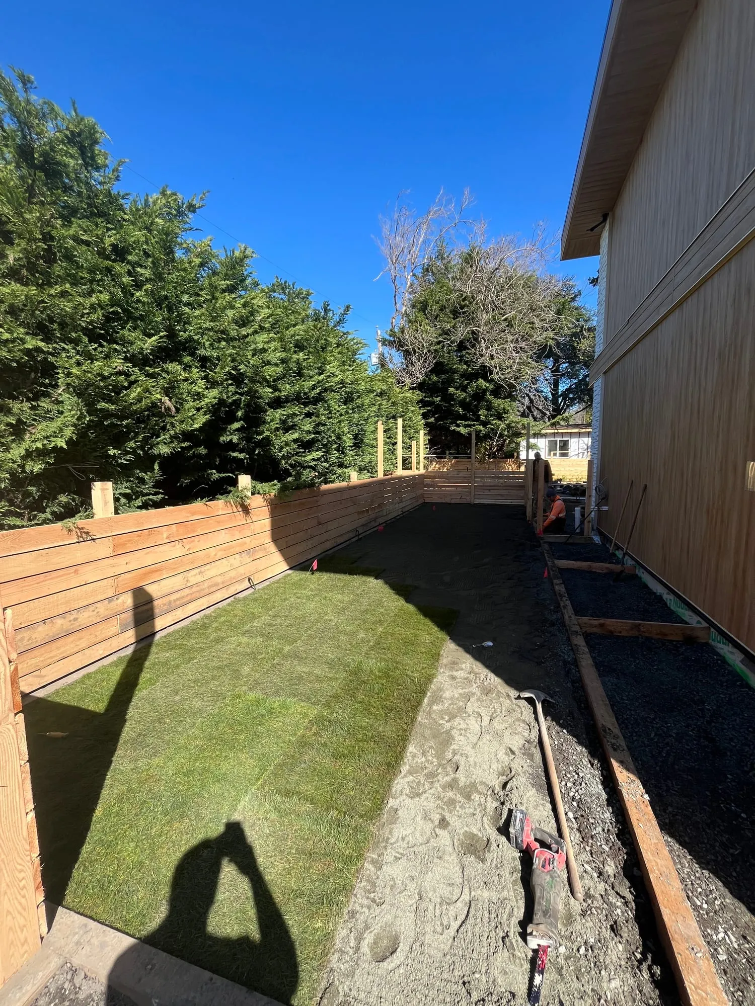 Finished lawn over graded, quality soil.