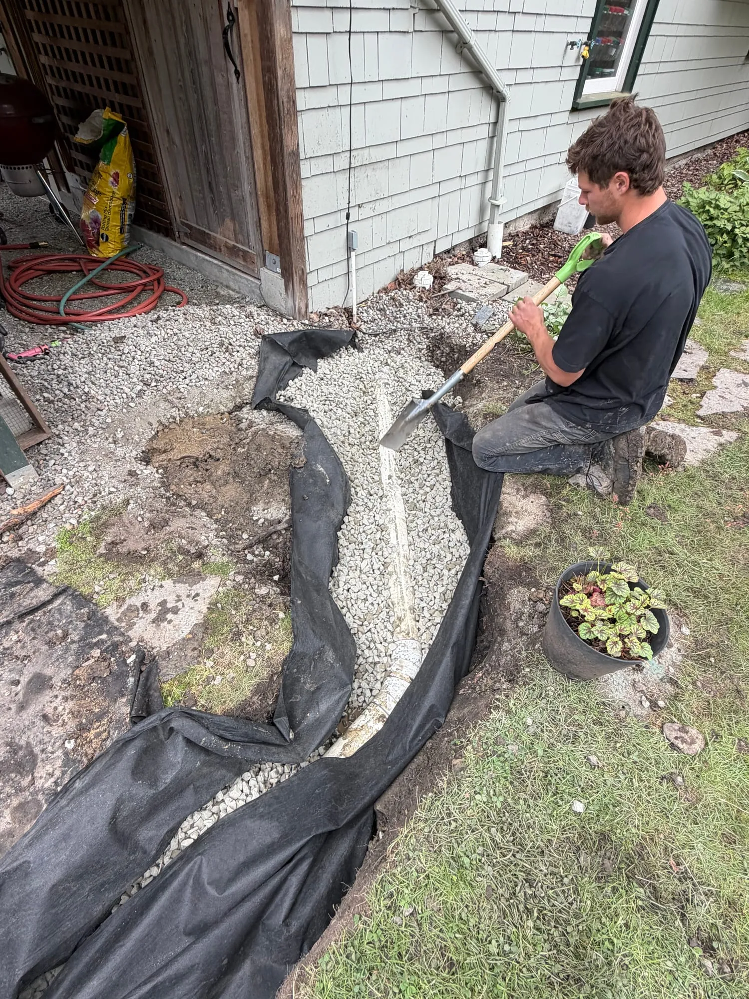 French Drain to Reclaim a Backyard
